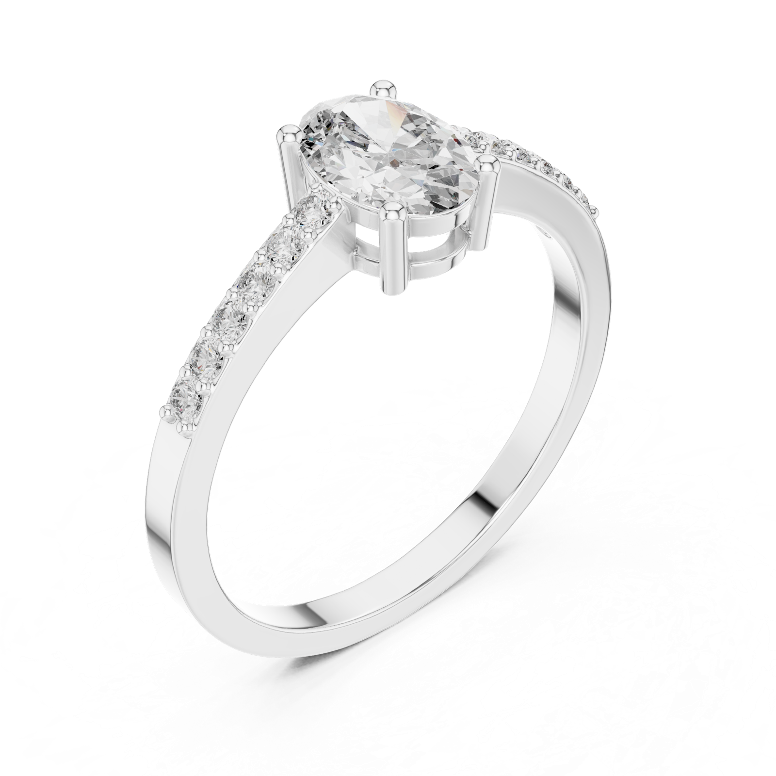 Gold Ring ALR-114, White Gold, view 2