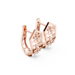 14K Solid Gold Lab Diamond Cluster Earrings, Rose Gold, view 1