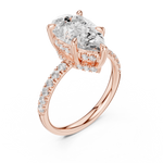 Gold Ring DDLR-259, Pear center stone, Rose Gold, view 2
