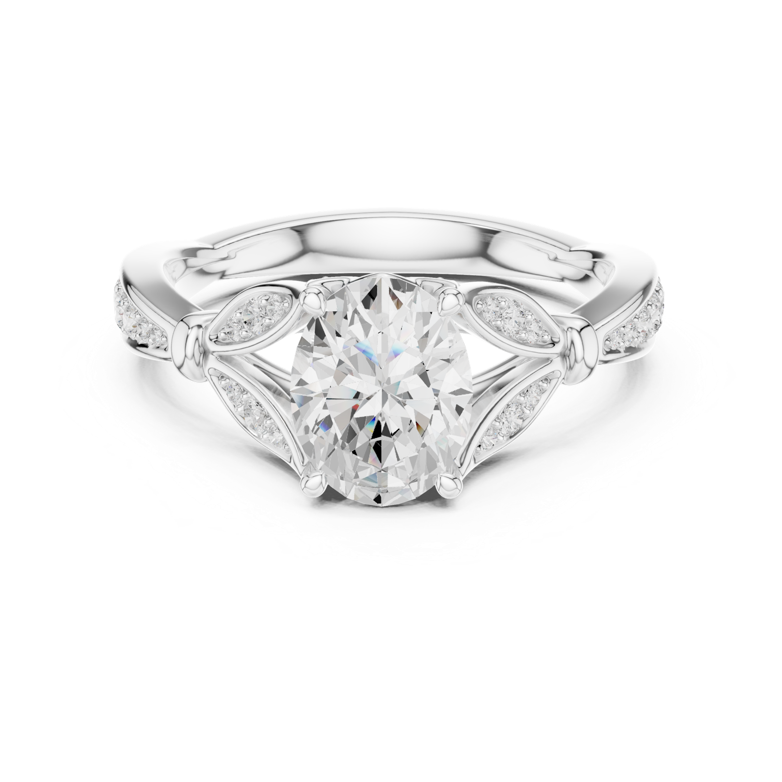 Gold Ring DDLR-936, White Gold, view 4