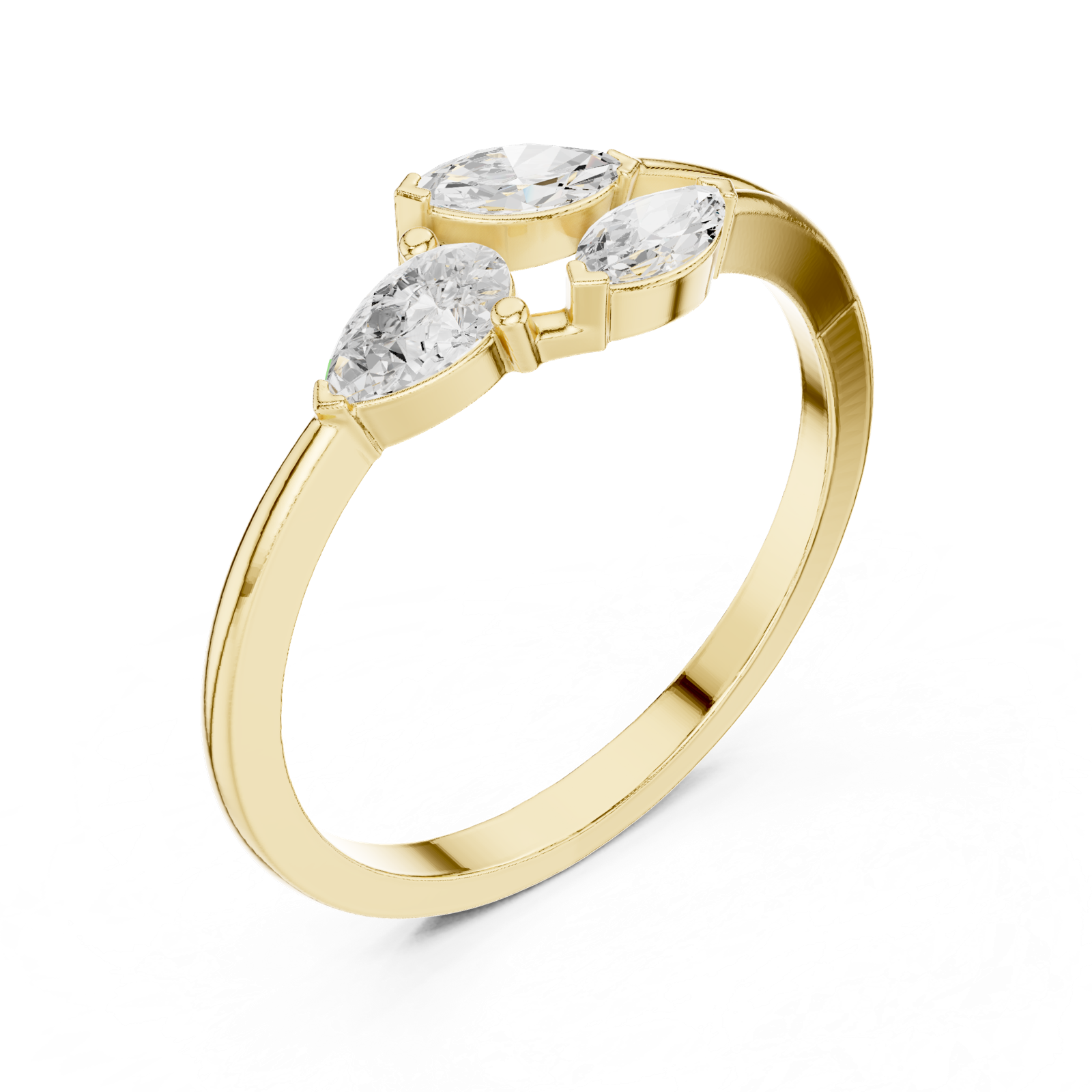 Gold Ring HLR-235, Yellow Gold, view 2