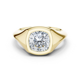 Gold Jewelry L36-4, Cushion center stone, Yellow Gold