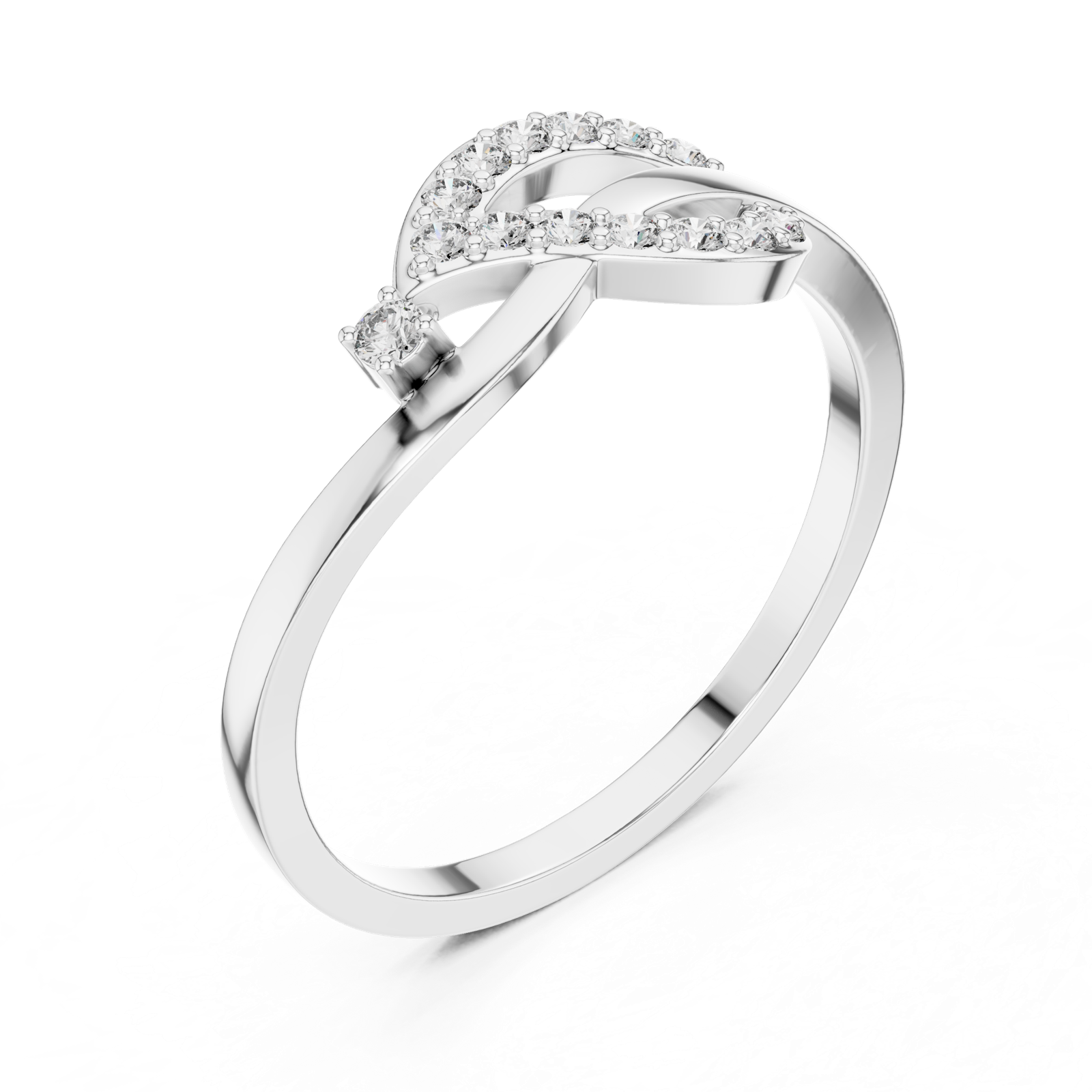 Gold Ring DR-6298, White Gold, view 2