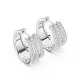 Gold Earrings GER-0382, White Gold, view 2