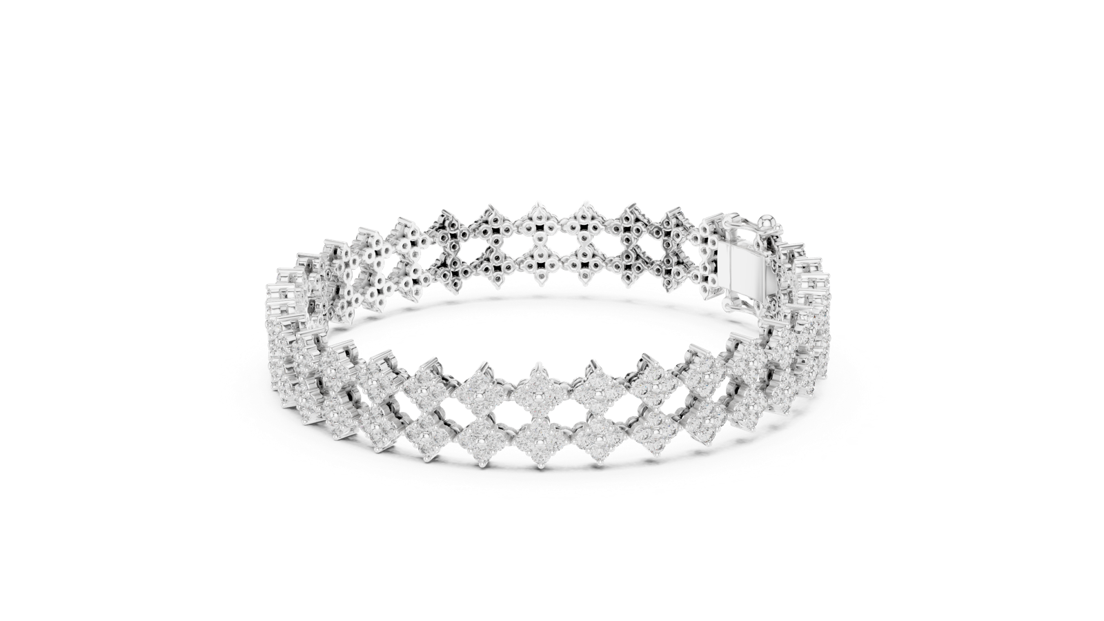 14K Solid Gold Lab Diamond Bracelet, White Gold, view 1