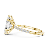 Gold Ring DDLR-040, Marquise center stone, Yellow Gold, view 3