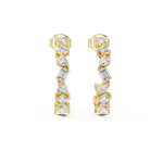 14K Solid Gold Lab Diamond Huggie Earrings, Yellow Gold