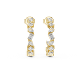 14K Solid Gold Lab Diamond Huggie Earrings, Yellow Gold