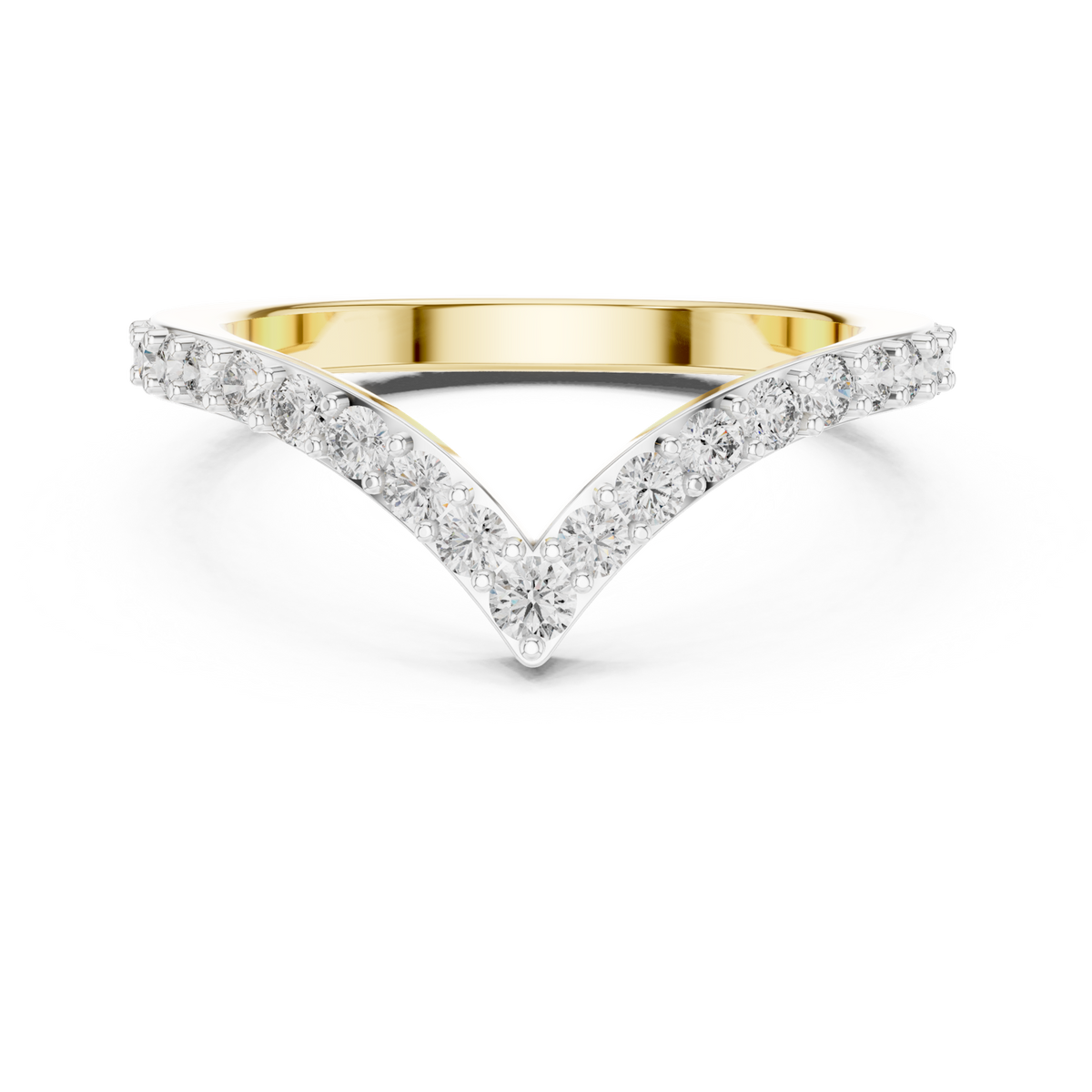 14K Solid Gold Lab Diamond Band Ring, Yellow Gold