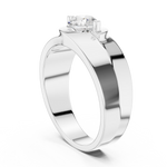 14K Solid Gold Lab Diamond Solitaire Ring, White Gold, view 1