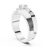 14K Solid Gold Lab Diamond Solitaire Ring, White Gold, view 1