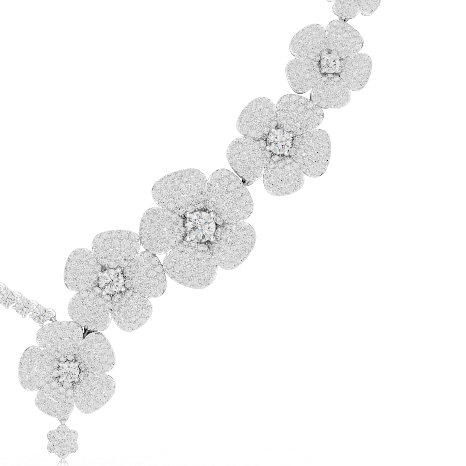Gold Necklace SBWN (11), White Gold, view 3