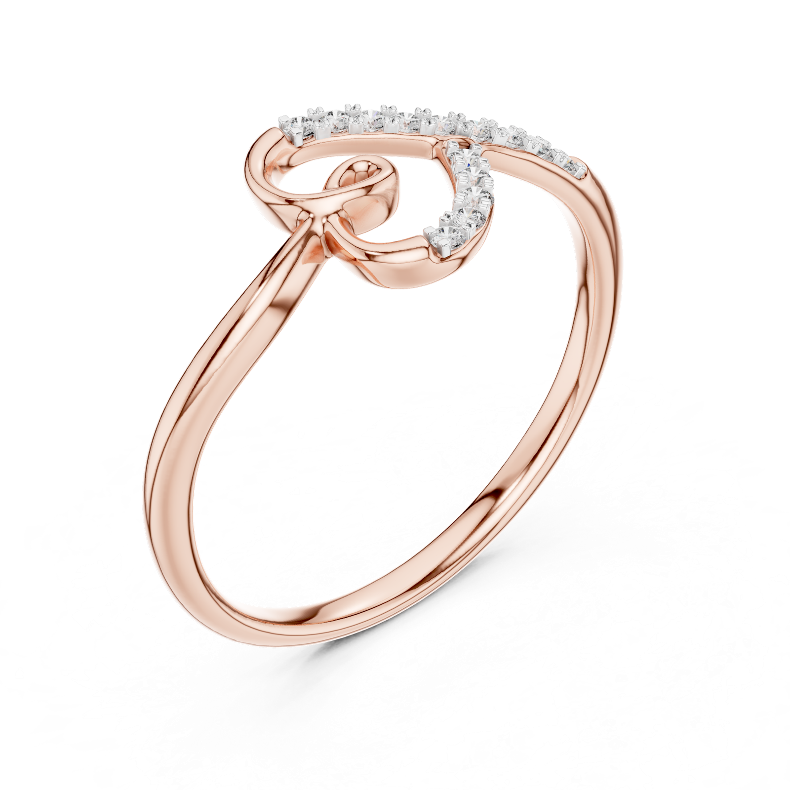 Gold Ring 12-10049@L, Rose Gold, view 2