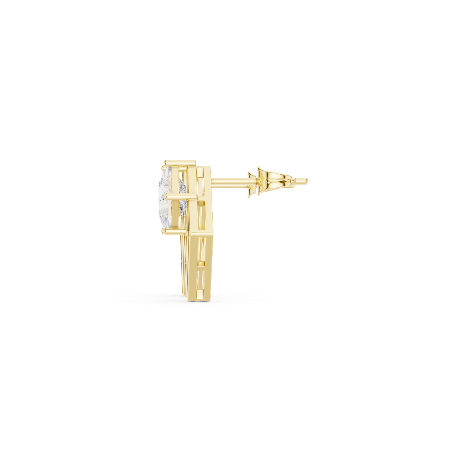 Gold Earrings AVBER-61, Yellow Gold, view 3