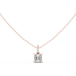 Gold Jewelry, Asscher center stone, Rose Gold