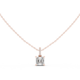 Gold Jewelry, Asscher center stone, Rose Gold