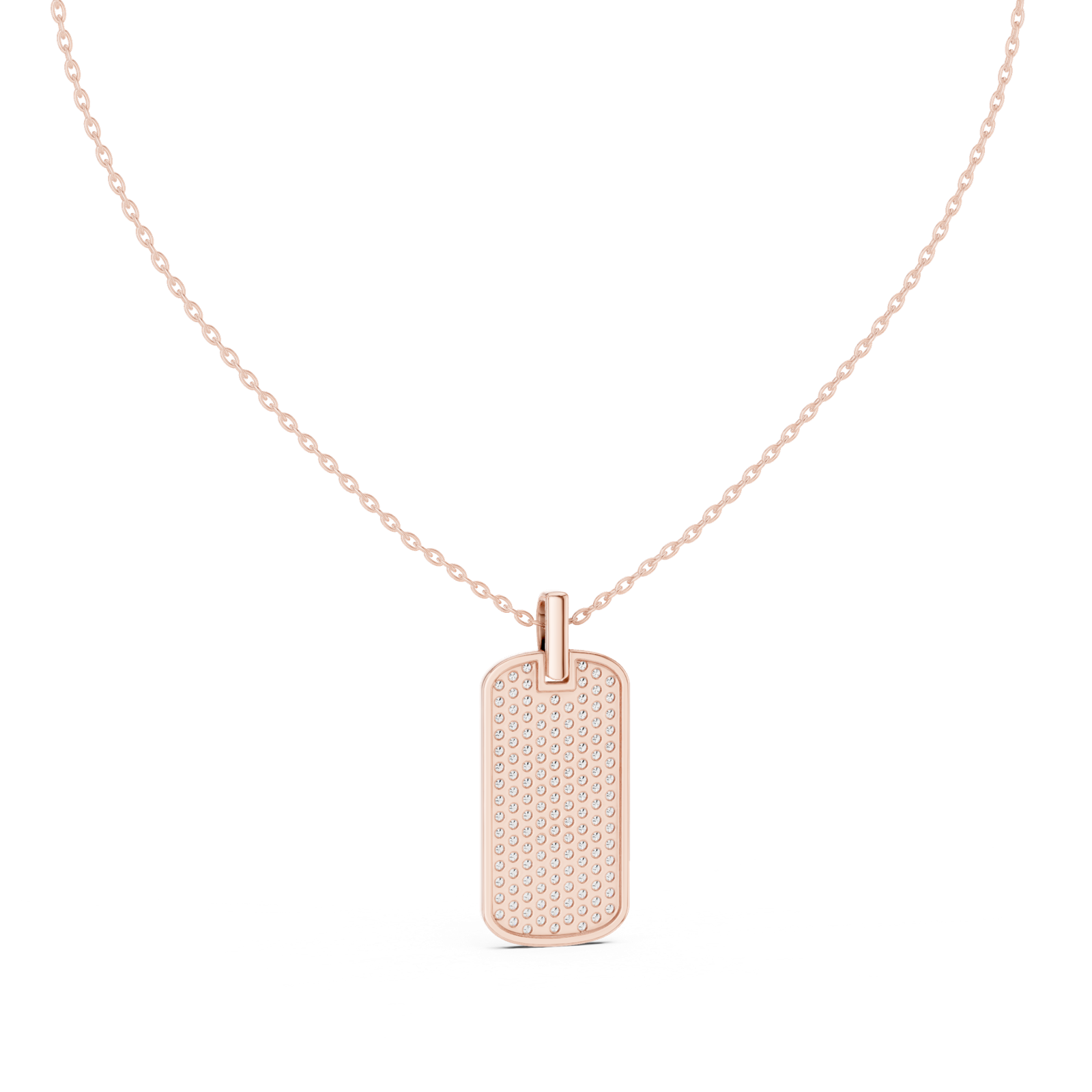 14K Solid Gold Lab Diamond Pendant Necklace, Rose Gold, view 4