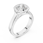 Gold Jewelry L36-3, Cushion center stone, White Gold, view 2