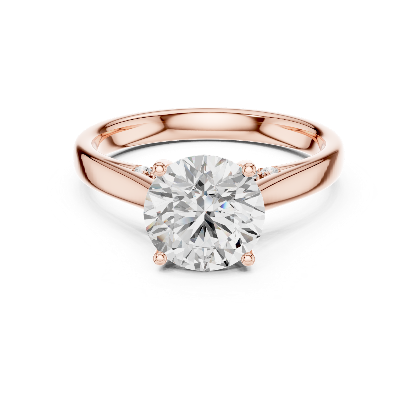 Gold Jewelry L36-18, Round center stone, Rose Gold, view 4