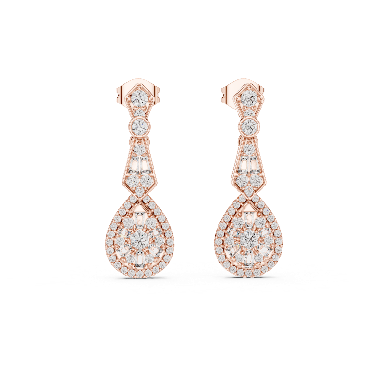 Gold Earrings GER-0377, Rose Gold