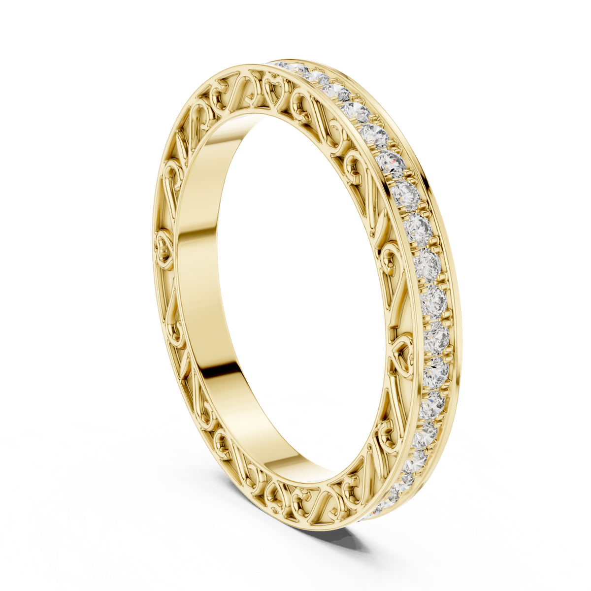 14K Solid Gold Lab Diamond Eternity Ring, Yellow Gold, view 1