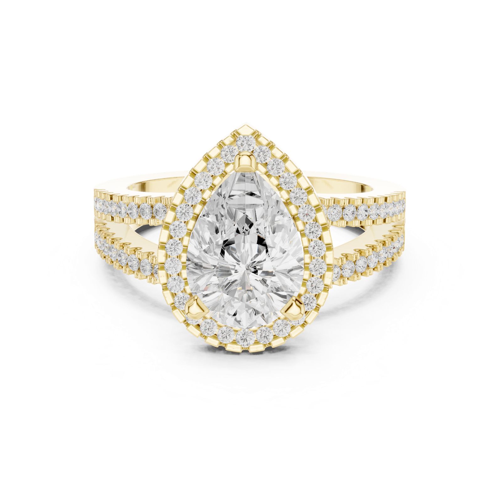Gold Ring DDLR-350, Yellow Gold, view 4