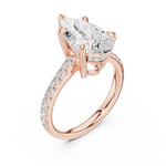 Gold Ring DDLR-250, Pear center stone, Rose Gold, view 2
