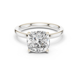 Gold Ring DDLR-170, Cushion center stone, White Gold
