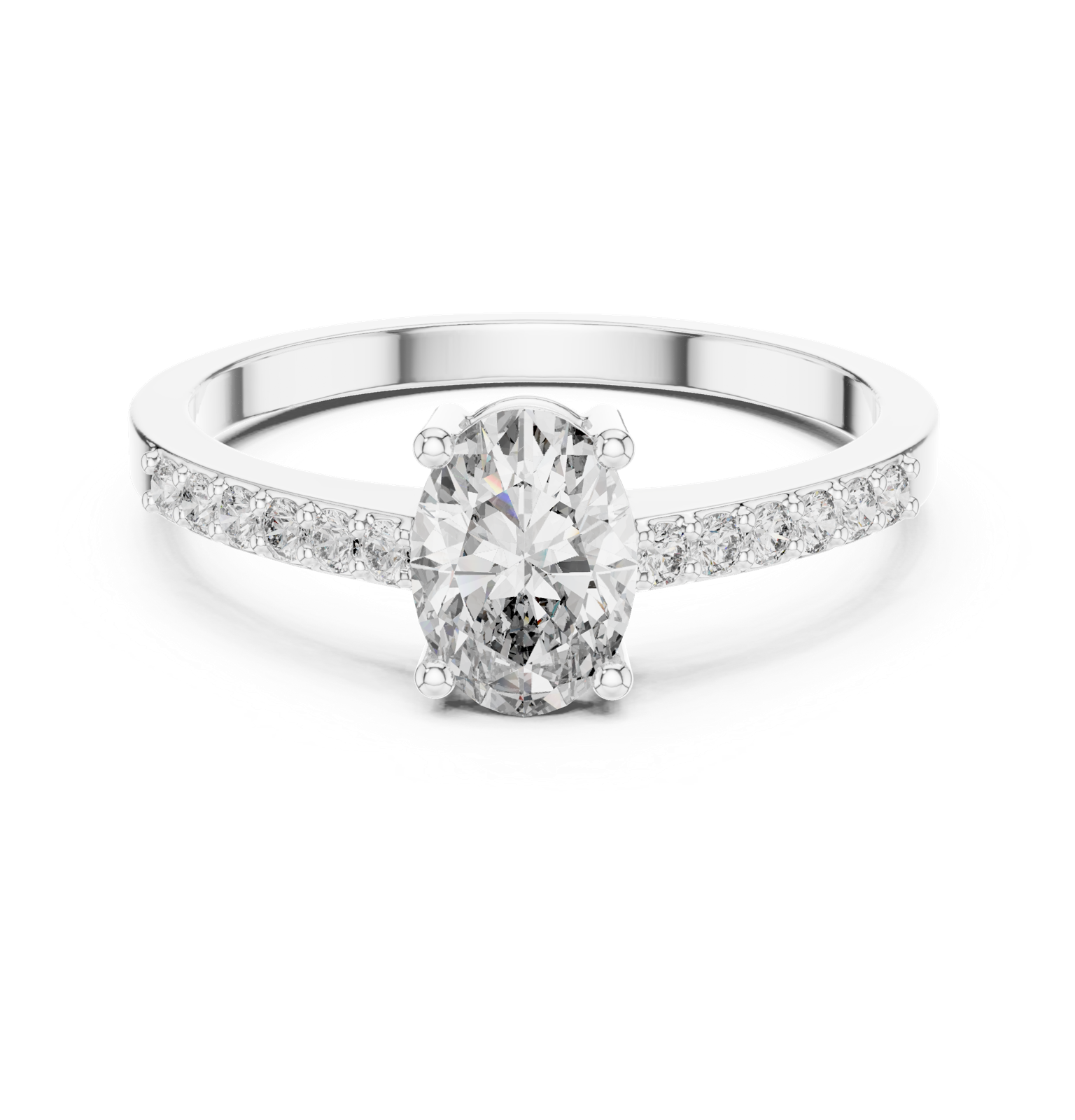 Gold Ring ALR-114, White Gold, view 4