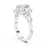 Gold Ring DDLR-342, Oval center stone, White Gold, view 1