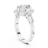Gold Ring DDLR-342, Oval center stone, White Gold, view 1