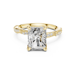 Gold Ring DDLR-167, Radiant center stone, Yellow Gold, view 4