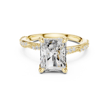 Gold Ring DDLR-167, Radiant center stone, Yellow Gold, view 4