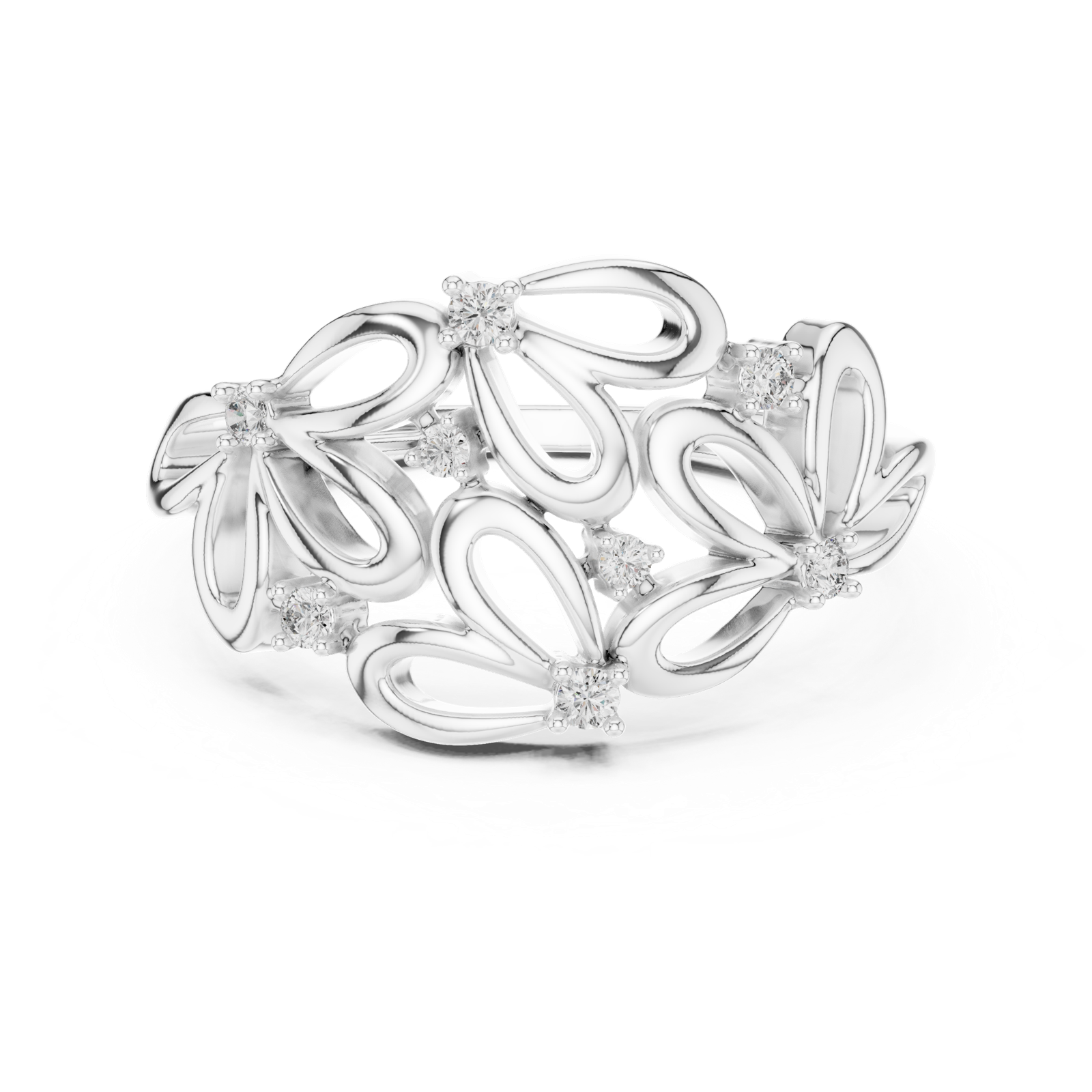 Gold Ring 12-10070@L, White Gold