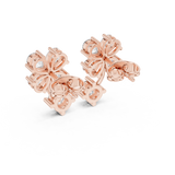 Gold Earrings AGDER-282, Rose Gold, view 3