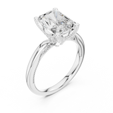 Gold Ring DDLR-175, Radiant center stone, White Gold, view 2