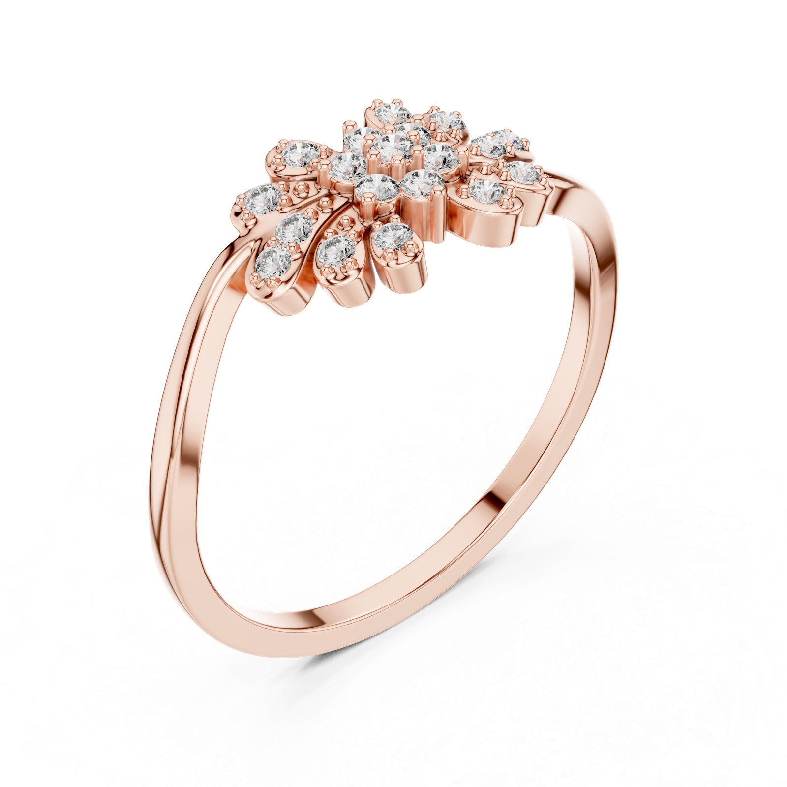 Gold Ring DR-6299, Rose Gold, view 2