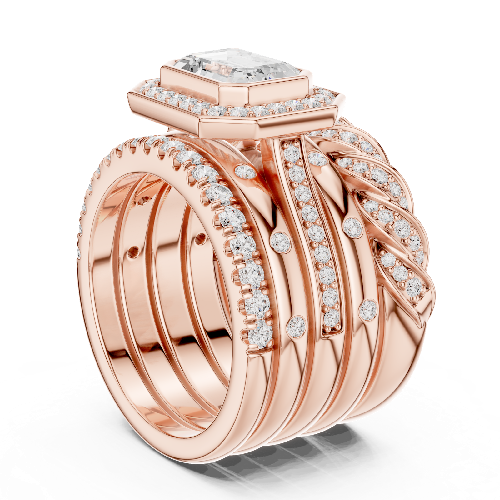 Gold Ring DDLR-849, Rose Gold, view 1