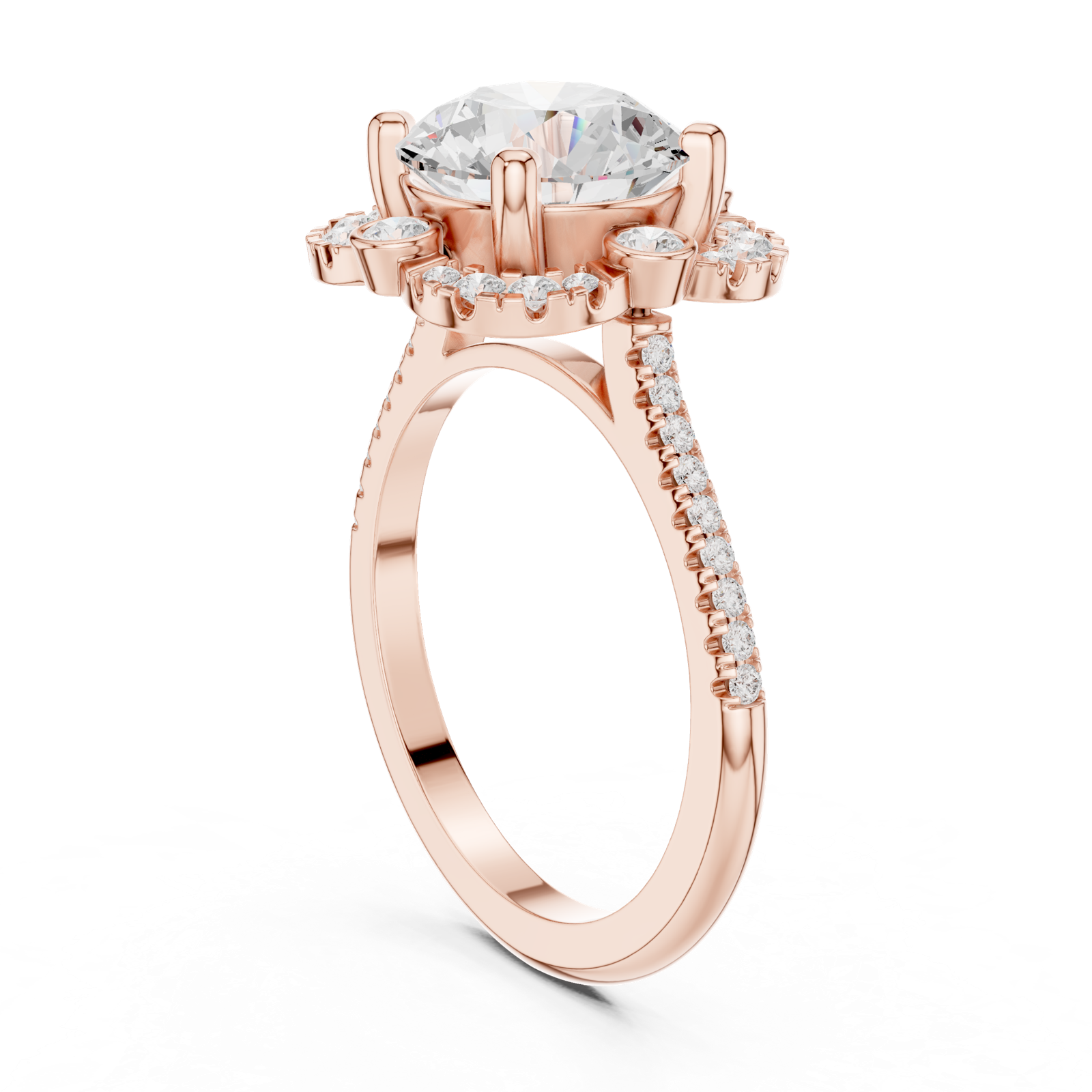 Gold Ring DDLR-331, Rose Gold, view 1