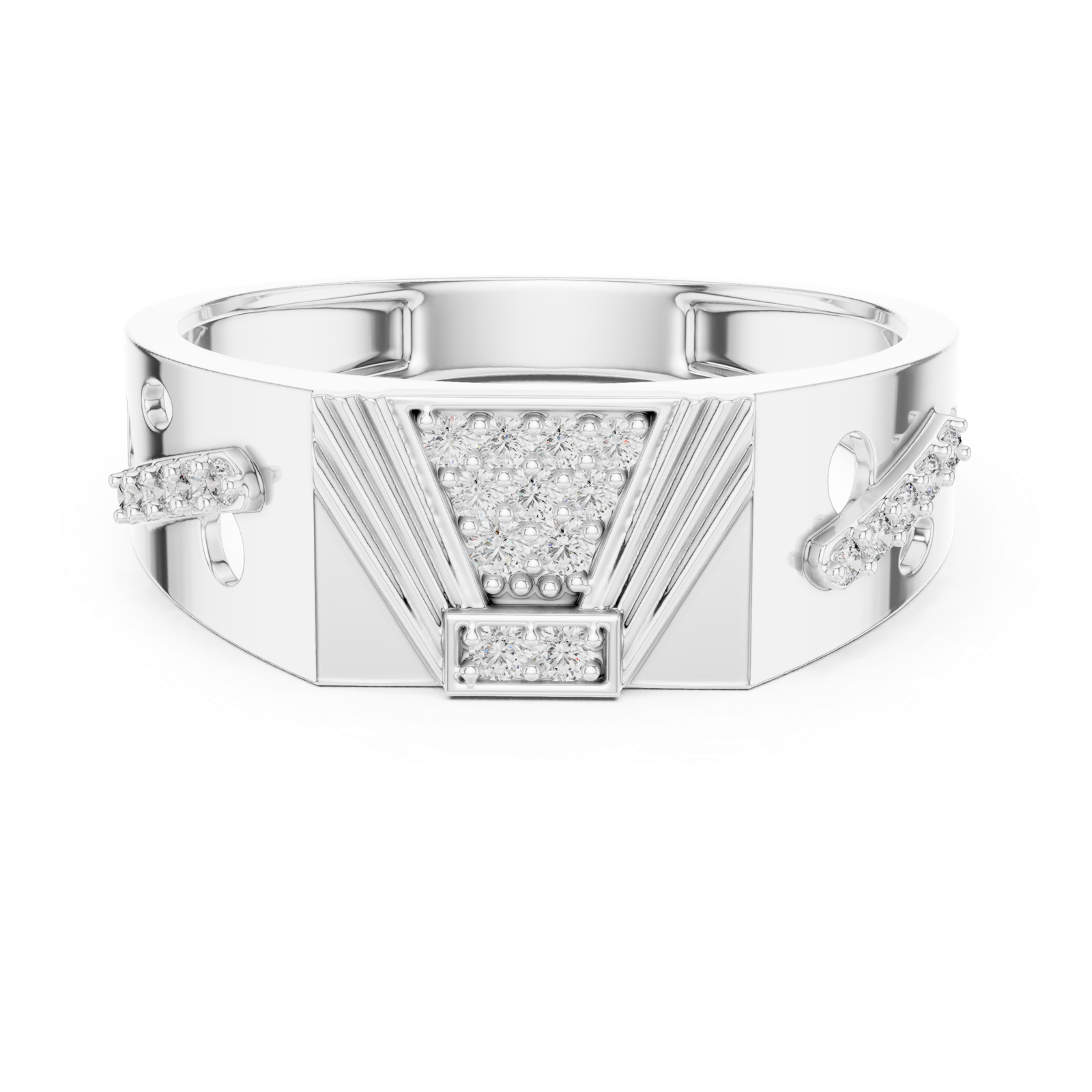 Gold Ring LR-01 (31), White Gold, view 4