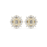 14K Solid Gold Lab Diamond Halo Earrings, Yellow Gold