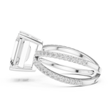 Gold Jewelry, Emerald center stone, White Gold, view 3