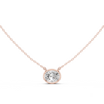 Gold Jewelry DDPO-007, Oval center stone, Rose Gold