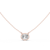 Gold Jewelry DDPO-007, Oval center stone, Rose Gold