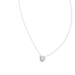 14K Solid Gold Lab Diamond Solitaire Pendant Necklace, White Gold, view 2