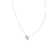 14K Solid Gold Lab Diamond Solitaire Pendant Necklace, White Gold, view 2