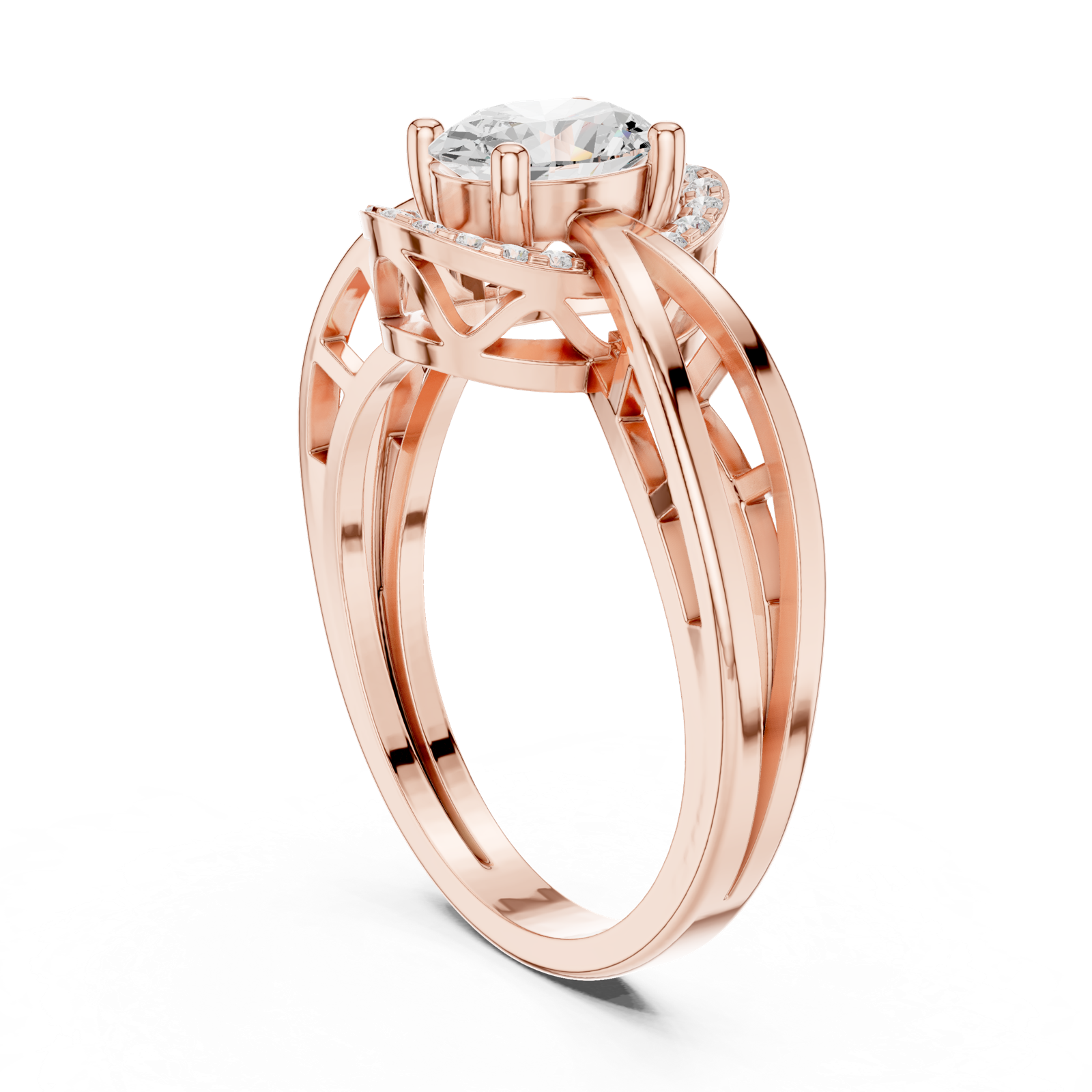 Gold Ring DDLR-494, Rose Gold