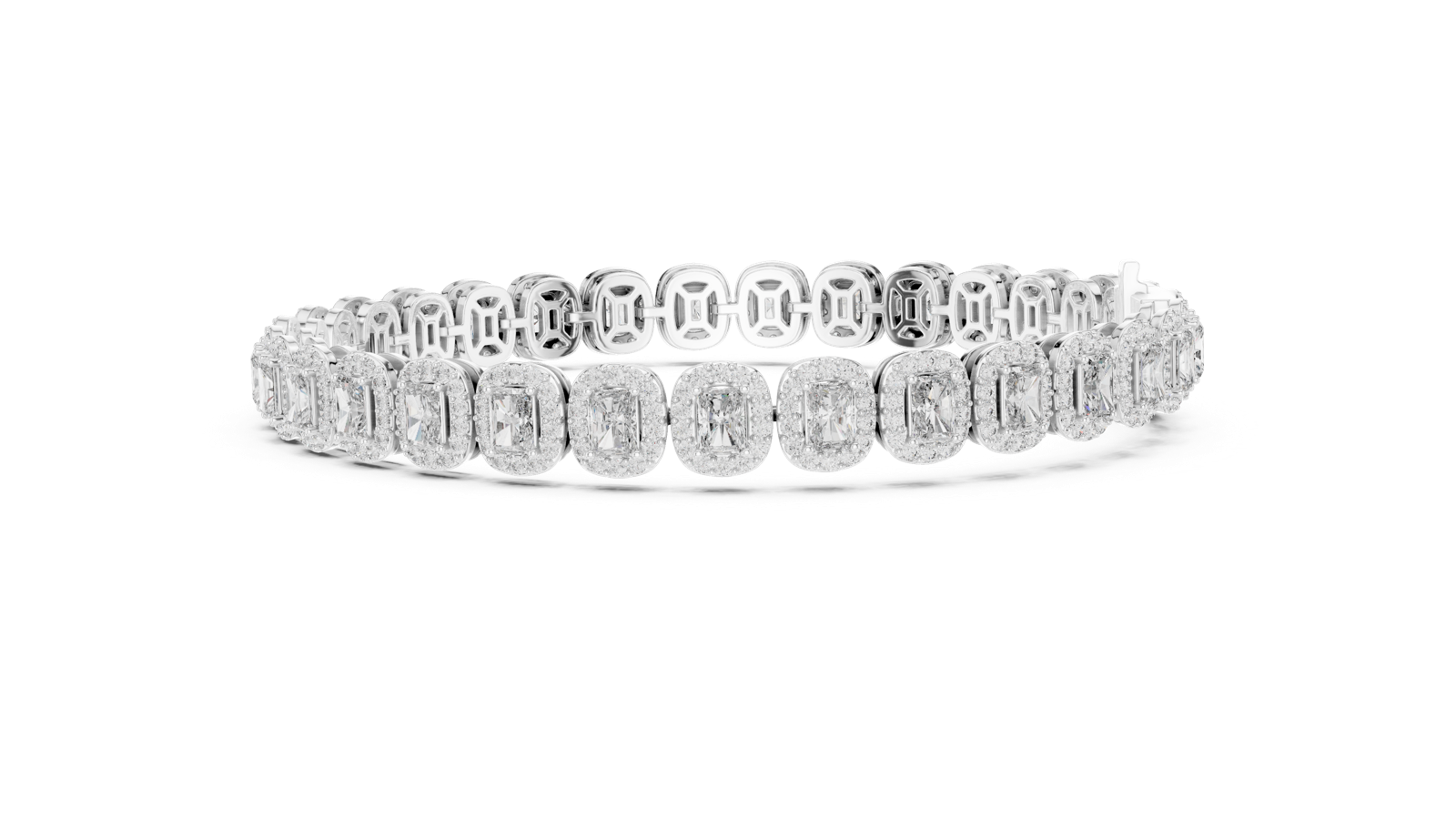 14K Solid Gold Lab Diamond Bracelet, White Gold, view 3