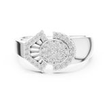 Gold Ring LR-01 (46), White Gold, view 4