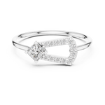 Gold Ring HLR-195, White Gold, view 4